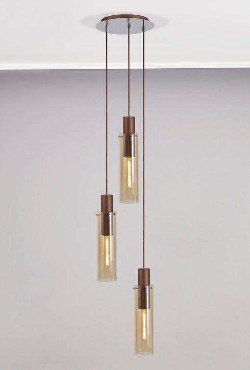 Brooks Slim Round Pendant 3 Light